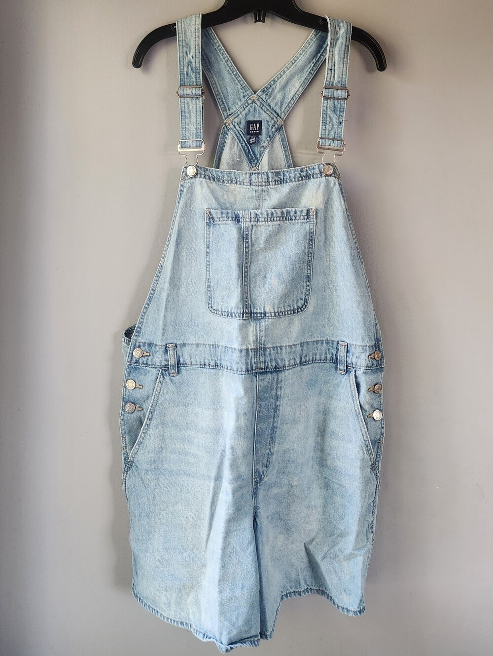 Gap Light Wash Denim Overall Shorts (Shortalls)